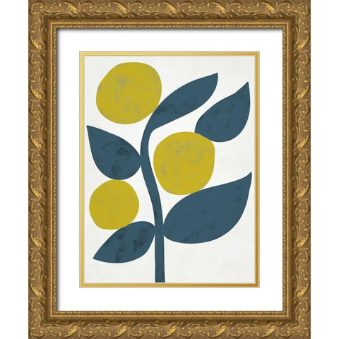 Branch III Gold Ornate Wood Framed Art Print with Double Matting by Zarris, Chariklia