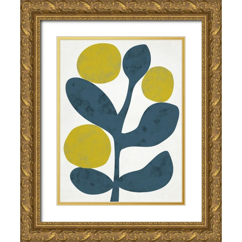 Branch IV Gold Ornate Wood Framed Art Print with Double Matting by Zarris, Chariklia