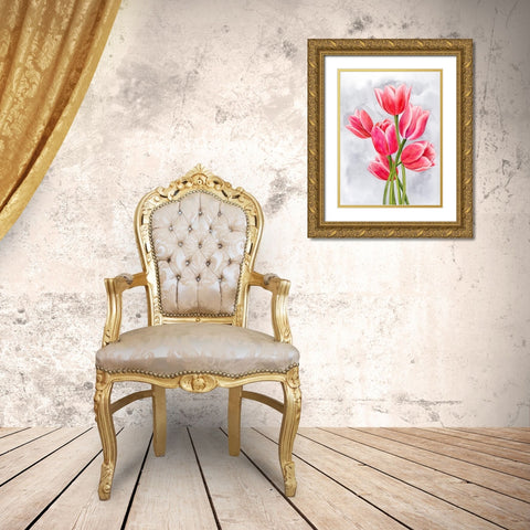 Tulip Tangle I Gold Ornate Wood Framed Art Print with Double Matting by Popp, Grace