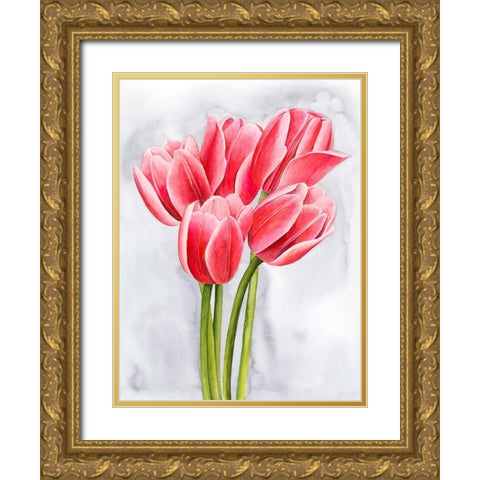 Tulip Tangle II Gold Ornate Wood Framed Art Print with Double Matting by Popp, Grace