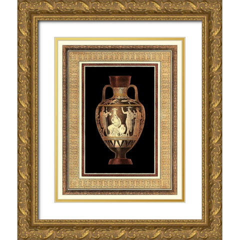 Etruscan Earthenware III Gold Ornate Wood Framed Art Print with Double Matting by Moses, Henry