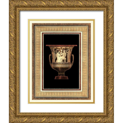 Etruscan Earthenware IV Gold Ornate Wood Framed Art Print with Double Matting by Moses, Henry