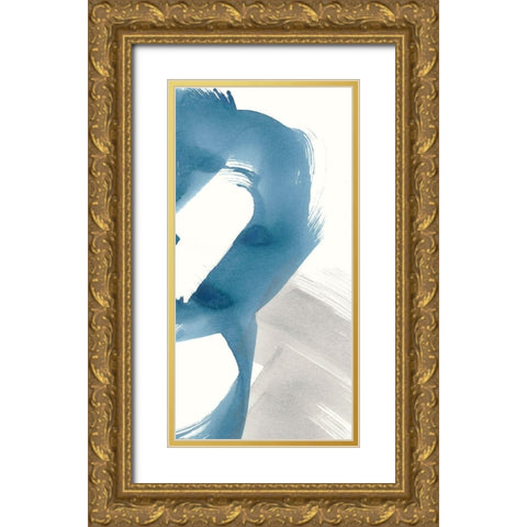 Breaking Blue II Gold Ornate Wood Framed Art Print with Double Matting by Stramel, Renee W.