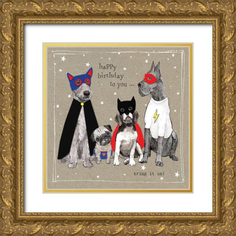 Fancypants Cool Dogs III Gold Ornate Wood Framed Art Print with Double Matting by Gower, Hammond