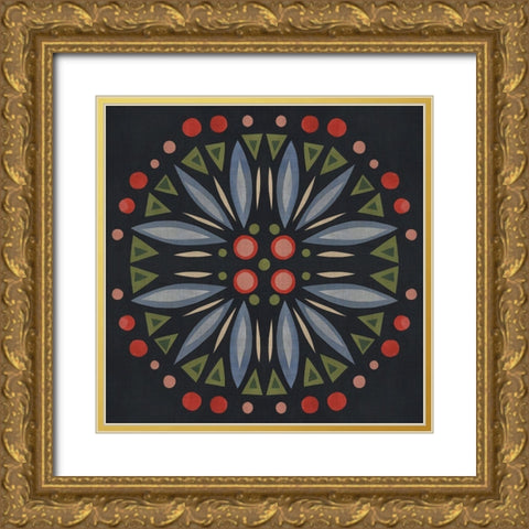 Folk Mandala III Gold Ornate Wood Framed Art Print with Double Matting by Scarvey, Emma