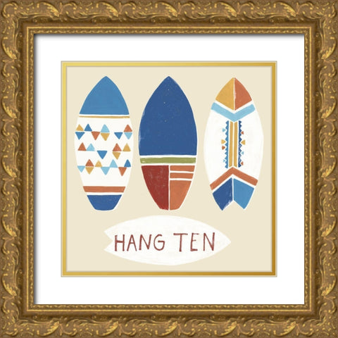 Surfs Up! II Gold Ornate Wood Framed Art Print with Double Matting by Vess, June Erica