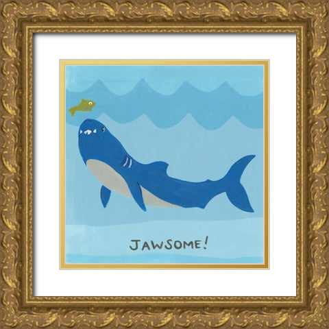 Jawesome I Gold Ornate Wood Framed Art Print with Double Matting by Vess, June Erica