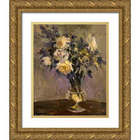 Evening Vase Gold Ornate Wood Framed Art Print with Double Matting by Stevens, Allayn