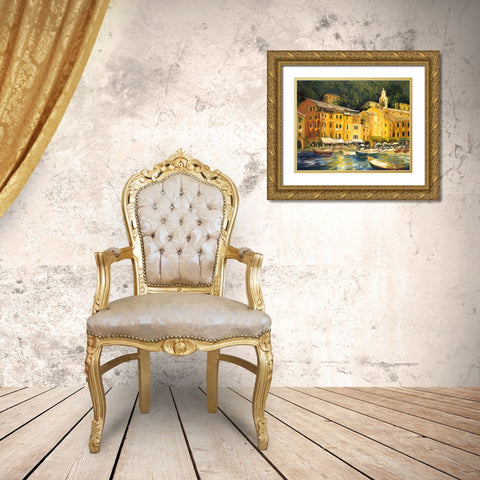 Scenic Italy II Gold Ornate Wood Framed Art Print with Double Matting by Stevens, Allayn