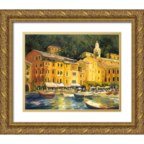 Scenic Italy II Gold Ornate Wood Framed Art Print with Double Matting by Stevens, Allayn