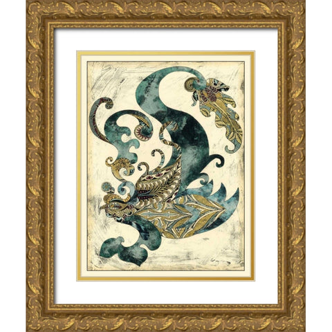 Royal Phoenix Gold Ornate Wood Framed Art Print with Double Matting by Zarris, Chariklia