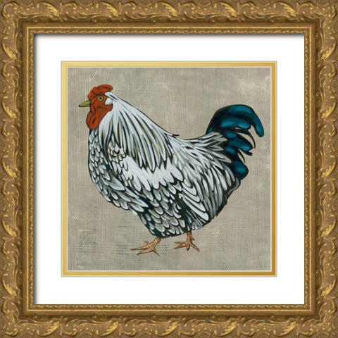 Roost IV Gold Ornate Wood Framed Art Print with Double Matting by Zarris, Chariklia