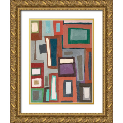 Color Blocking I Gold Ornate Wood Framed Art Print with Double Matting by Ferrell, Erin McGee