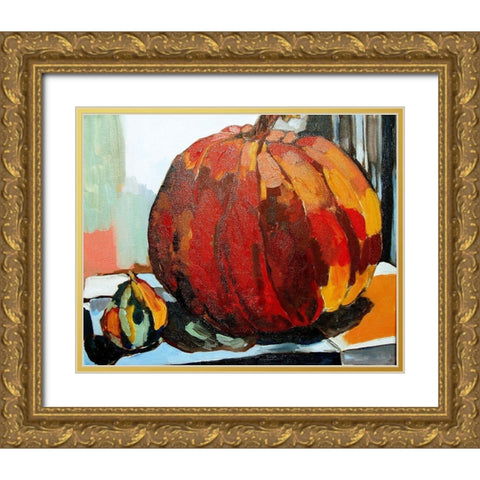 Pumpkin Still Life I Gold Ornate Wood Framed Art Print with Double Matting by Ferrell, Erin McGee