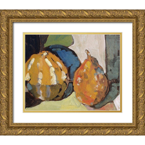 Pumpkin Still Life II Gold Ornate Wood Framed Art Print with Double Matting by Ferrell, Erin McGee