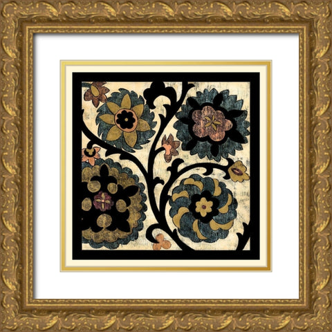 Vintage Suzani IV Gold Ornate Wood Framed Art Print with Double Matting by Zarris, Chariklia