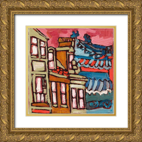 Chinatown III Gold Ornate Wood Framed Art Print with Double Matting by Ferrell, Erin McGee