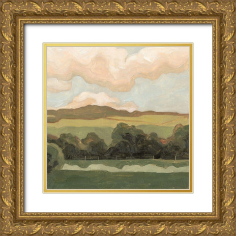 Ochre Evening I Gold Ornate Wood Framed Art Print with Double Matting by Scarvey, Emma