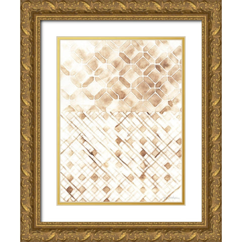 Sepia Madras I Gold Ornate Wood Framed Art Print with Double Matting by Lam, Vanna
