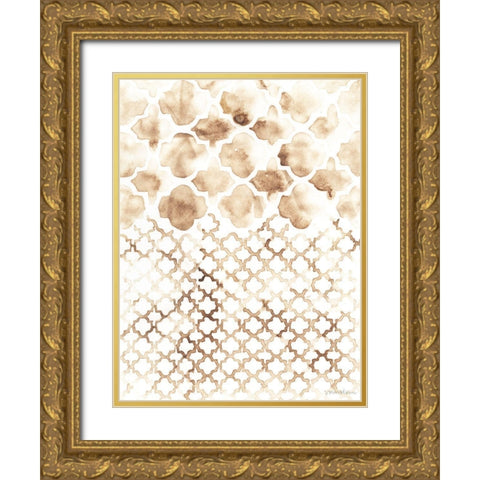 Sepia Madras II Gold Ornate Wood Framed Art Print with Double Matting by Lam, Vanna