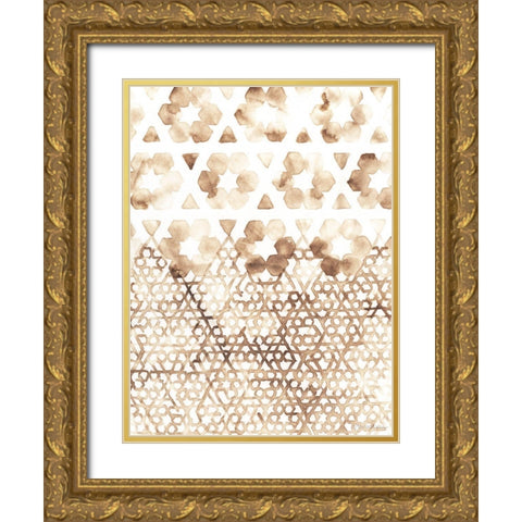 Sepia Madras III Gold Ornate Wood Framed Art Print with Double Matting by Lam, Vanna