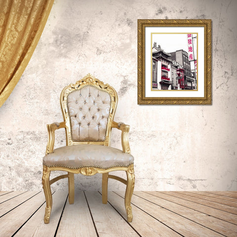 Chinatown Reds I Gold Ornate Wood Framed Art Print with Double Matting by Quintero, Sonja