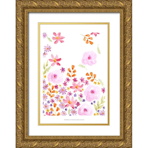 Blush Blooms I Gold Ornate Wood Framed Art Print with Double Matting by Moore, Regina
