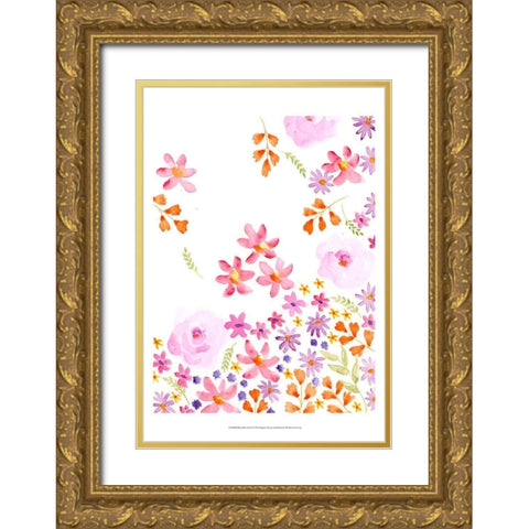 Blush Blooms II Gold Ornate Wood Framed Art Print with Double Matting by Moore, Regina