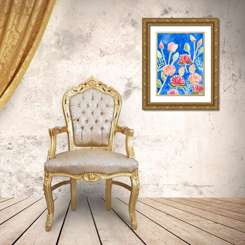 Colorful Array I Gold Ornate Wood Framed Art Print with Double Matting by Moore, Regina