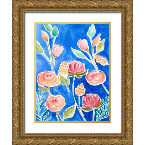 Colorful Array II Gold Ornate Wood Framed Art Print with Double Matting by Moore, Regina