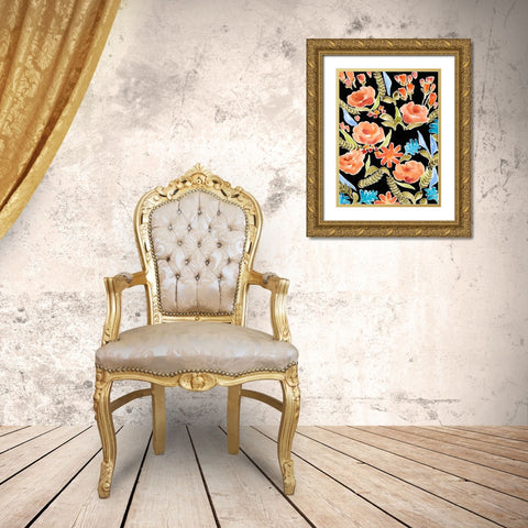 Floral Assembly I Gold Ornate Wood Framed Art Print with Double Matting by Moore, Regina