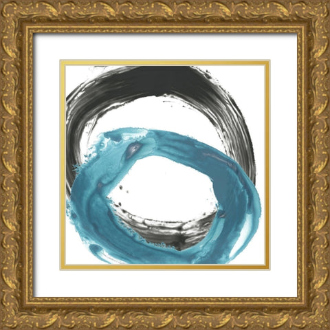 Circular Reaction IX Gold Ornate Wood Framed Art Print with Double Matting by Vess, June Erica