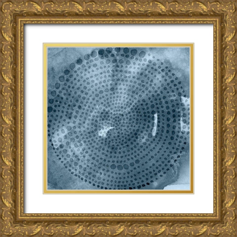 Indigo Wheel II Gold Ornate Wood Framed Art Print with Double Matting by Zarris, Chariklia