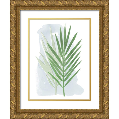 Palm Overlay II Gold Ornate Wood Framed Art Print with Double Matting by Popp, Grace