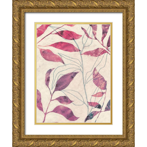 Between the Leaves I Gold Ornate Wood Framed Art Print with Double Matting by Borges, Victoria