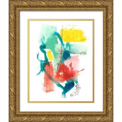 Paper Flags II Gold Ornate Wood Framed Art Print with Double Matting by Goldberger, Jennifer