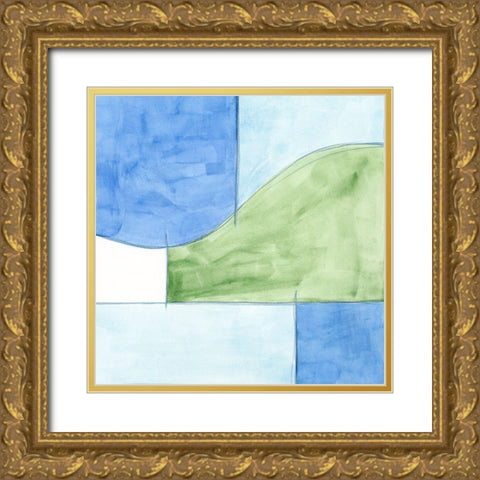 Patch IV Gold Ornate Wood Framed Art Print with Double Matting by Holland, J.