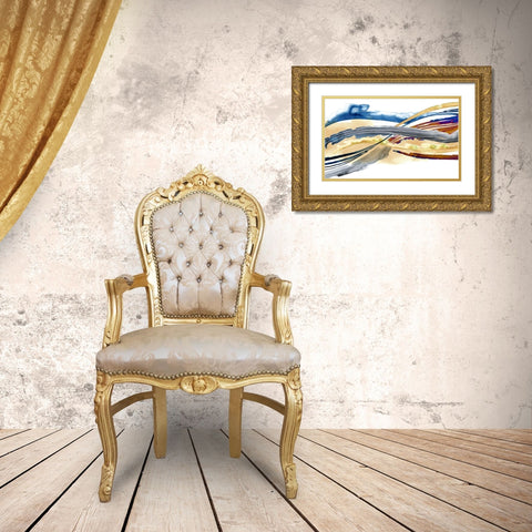 Soundwaves II Gold Ornate Wood Framed Art Print with Double Matting by Popp, Grace