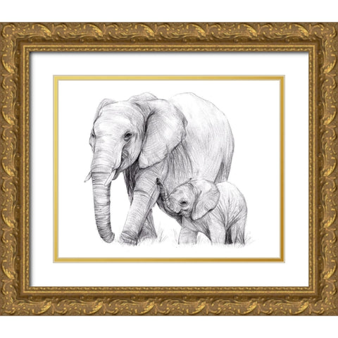 New Beginnings I Gold Ornate Wood Framed Art Print with Double Matting by Wang, Melissa