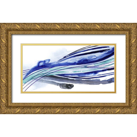 Wave Surge I Gold Ornate Wood Framed Art Print with Double Matting by Popp, Grace