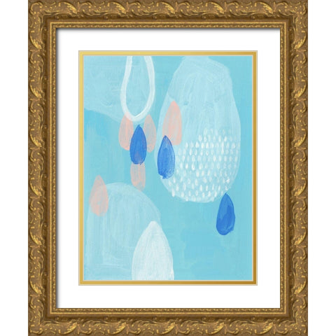 Azure II Gold Ornate Wood Framed Art Print with Double Matting by Wang, Melissa