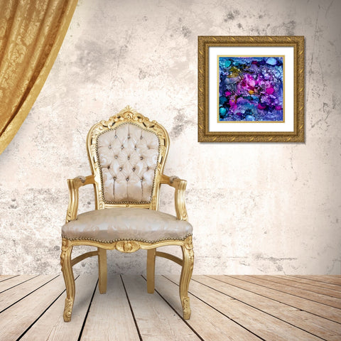 Purple Outburst II Gold Ornate Wood Framed Art Print with Double Matting by Moore, Regina