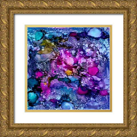 Purple Outburst II Gold Ornate Wood Framed Art Print with Double Matting by Moore, Regina