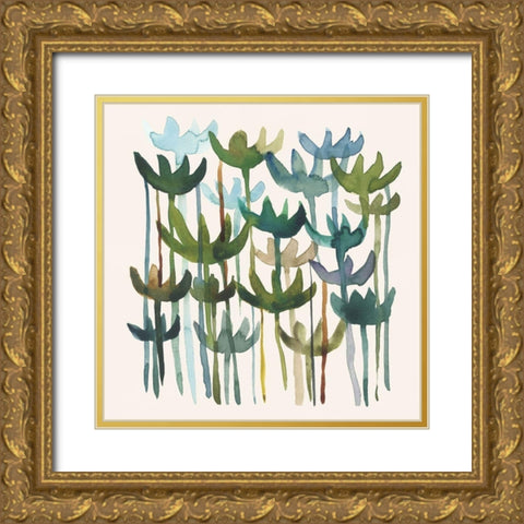 Green Garden II Gold Ornate Wood Framed Art Print with Double Matting by Zarris, Chariklia