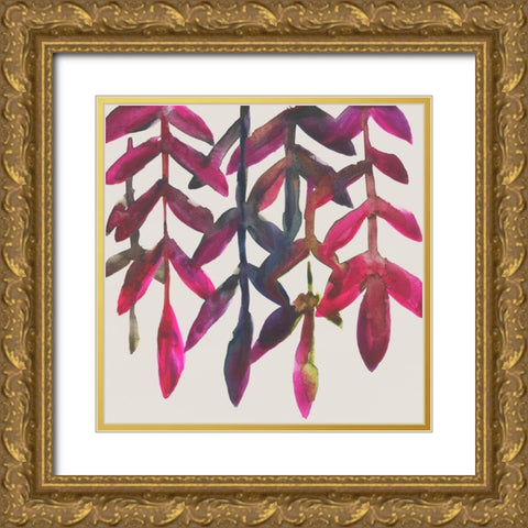 Fuchsia Vine I Gold Ornate Wood Framed Art Print with Double Matting by Zarris, Chariklia