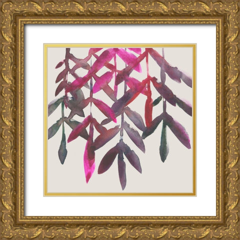 Fuchsia Vine II Gold Ornate Wood Framed Art Print with Double Matting by Zarris, Chariklia