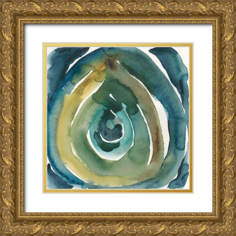 Peacock Reflection II Gold Ornate Wood Framed Art Print with Double Matting by Zarris, Chariklia