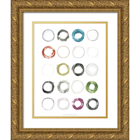 Circular Magnetism II Gold Ornate Wood Framed Art Print with Double Matting by Vess, June Erica