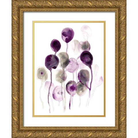 Plum Pods I Gold Ornate Wood Framed Art Print with Double Matting by Vess, June Erica