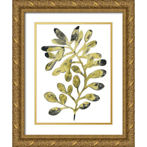 Foliage Fossil II Gold Ornate Wood Framed Art Print with Double Matting by Vess, June Erica